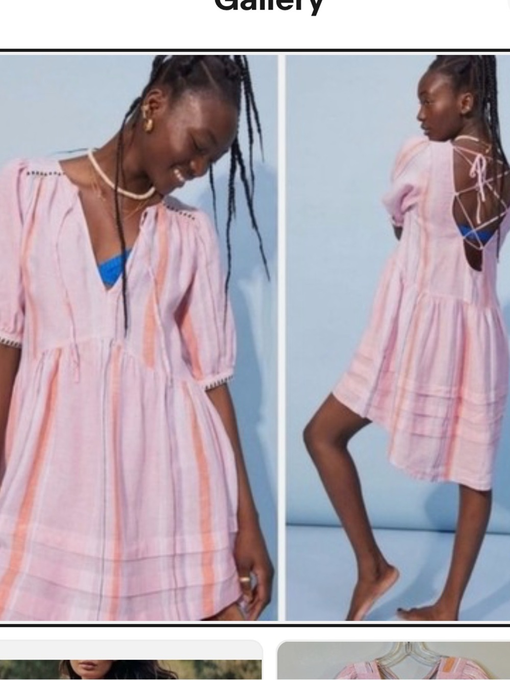 H&M Lem Lem Pink and Orange Striped Women's Swim Coverup Dress